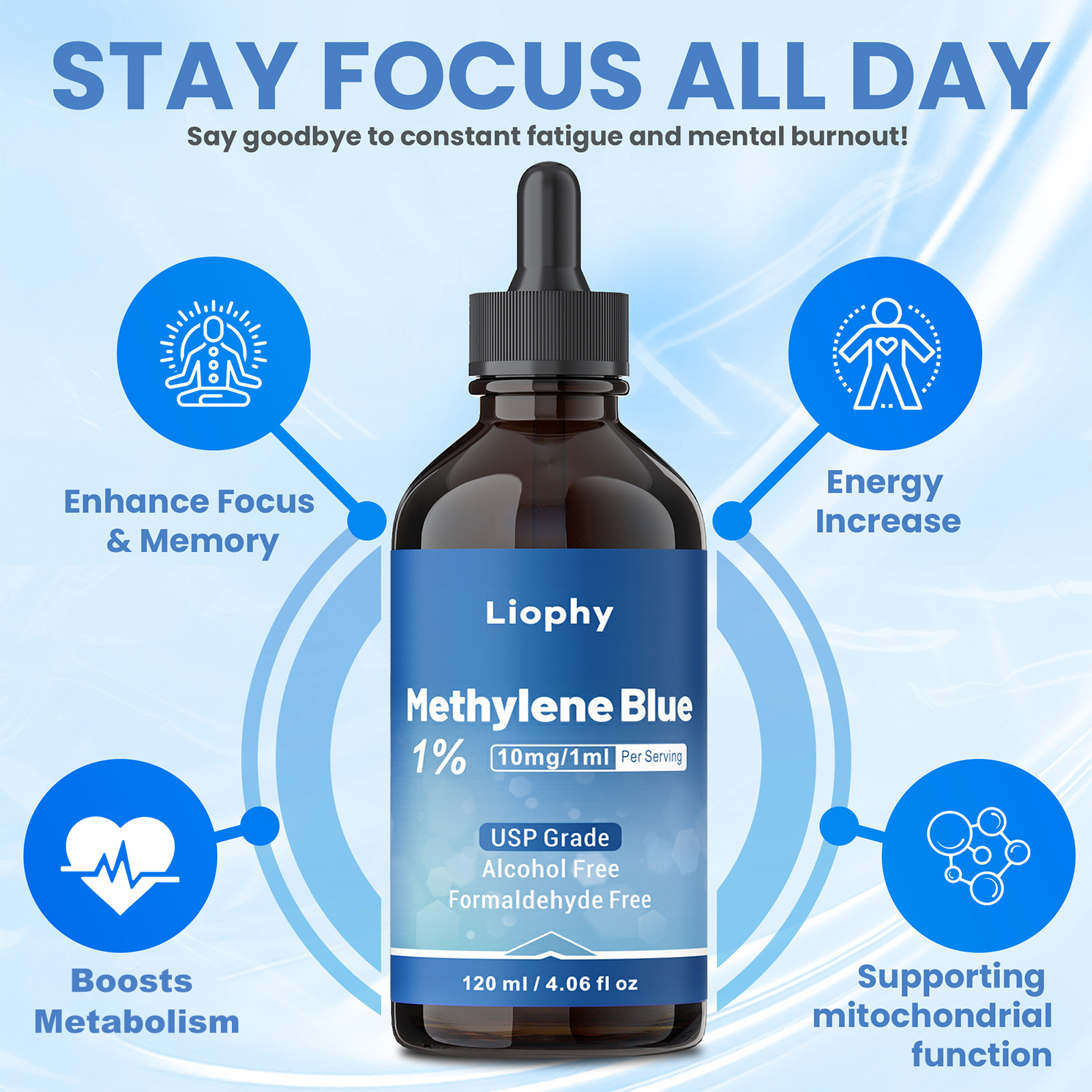 Methylene Blue Solution 1% - High Purity, Methylene Blue USP Standard Solution - No Formaldehyde, 4.06 Fl Oz, 120 ml - Image 7