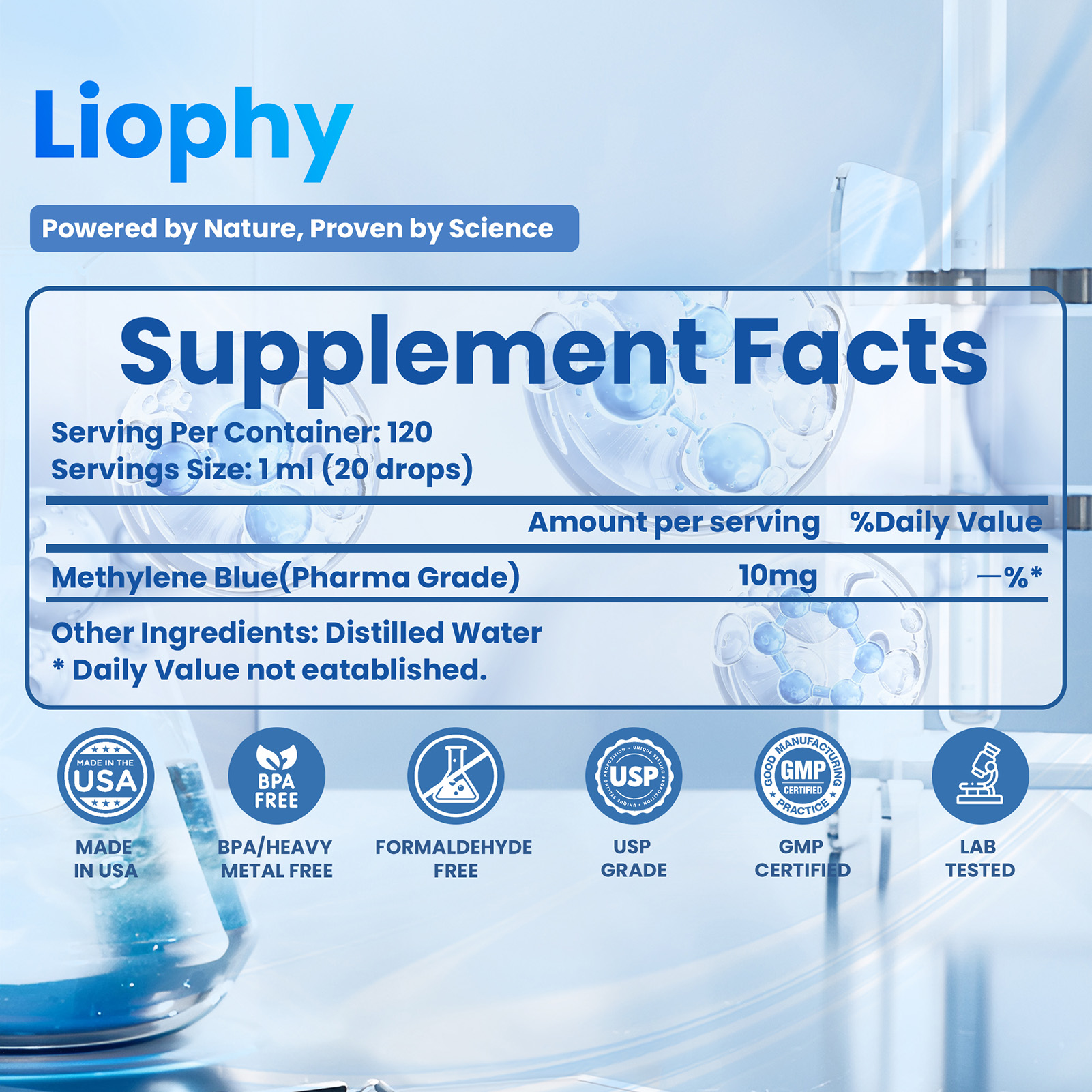 Methylene Blue Solution 1% - High Purity, Methylene Blue USP Standard Solution - No Formaldehyde, 4.06 Fl Oz, 120 ml - Image 6